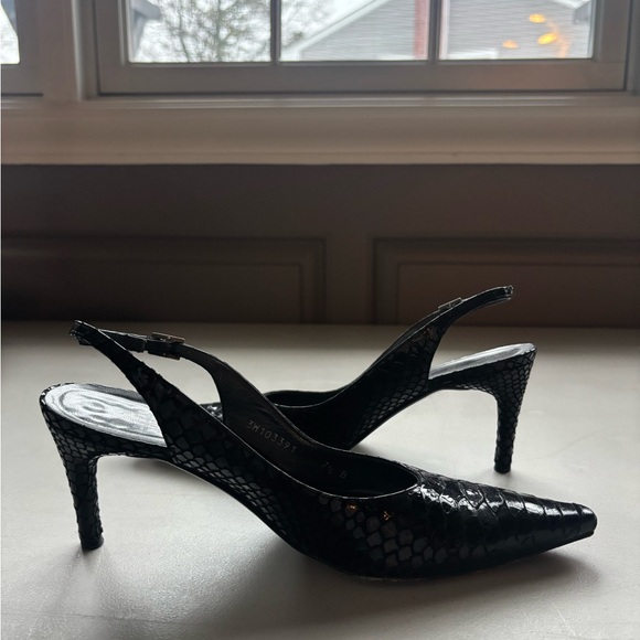 Vintage Stuart Weitzman Black python Slingback Heels - Picture 4 of 5